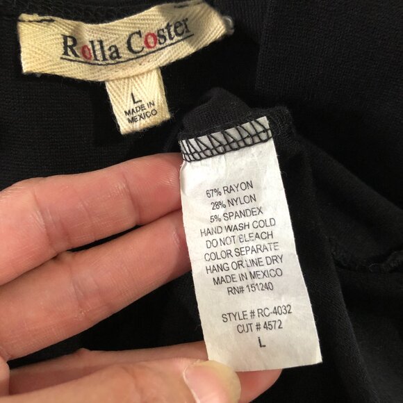 Rolla Coaster Dress Womens Size L Black Fitted Midi Bodycon Back Zip - Picture 9 of 9